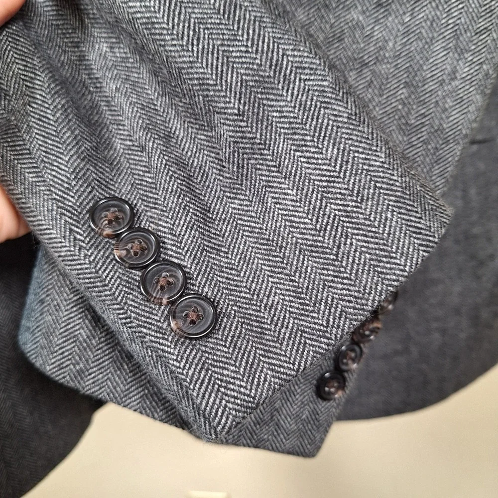 Chaps Ralph Lauren Sport Coat Wool Cashmere Herringbone Two Button Blazer 48L